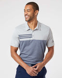 Adidas Heathered Colorblocked 3-Stripes Polo